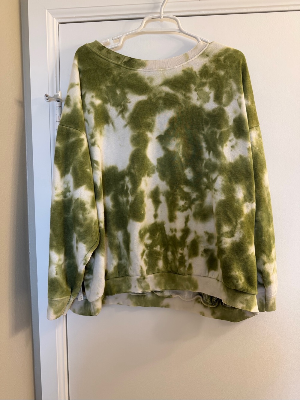 Free People Green Tie-Dye Oversized Sweatshirt set with shorts